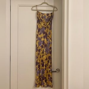 Bec & Bridge - Moondance Floral Satin Strapless Gown